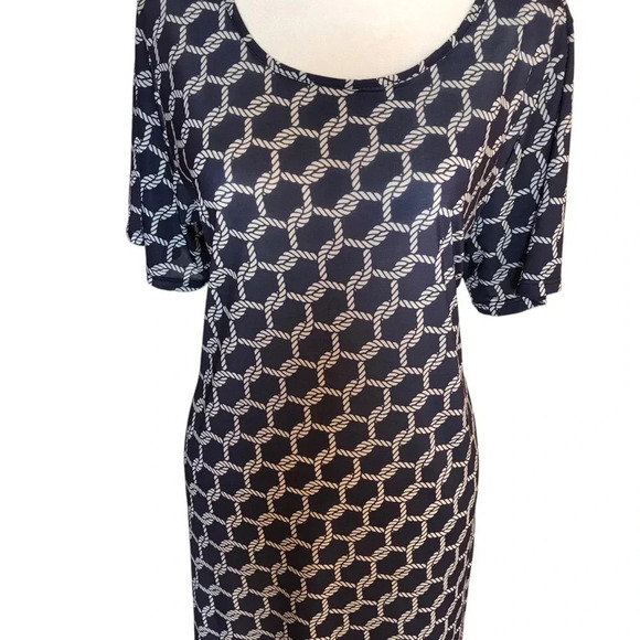 Chic Dress Beautiful Blue & White Size Large - Picture 8 of 9